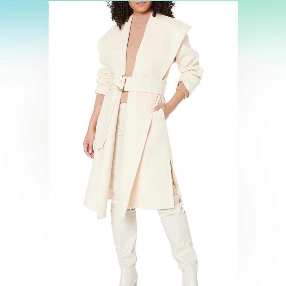 VINCE Draped Hooded Coat